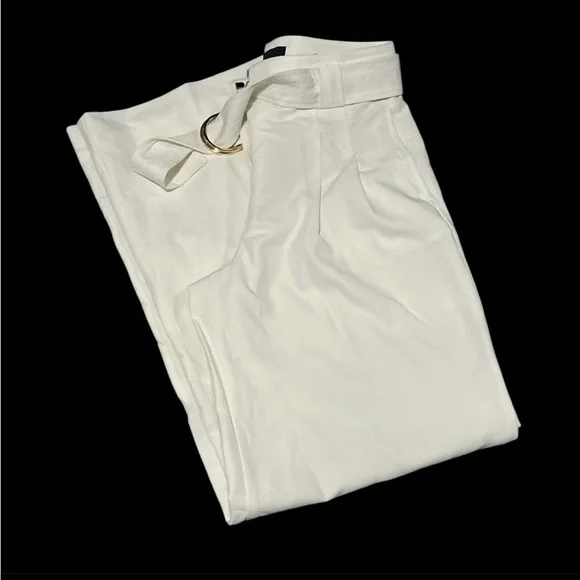 Ann Taylor The Belted Wide-Leg Pant in Linen Blend - Picture 3 of 8